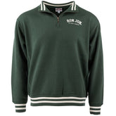Ron Jon Forest Green and Ivory Varsity Quarter Zip Pullover