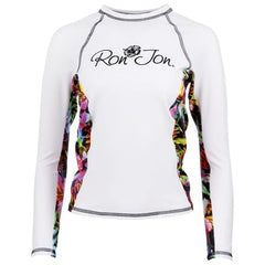 Ron Jon Women's White Hibiscus Long Sleeve Rash Guard