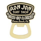 Ron Jon Cocoa Beach FL Black and Matte Gold Bottle Opener Magnet