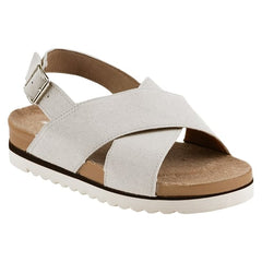 Ron Jon Women's Cross Strap Off White Sandals