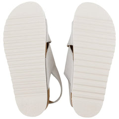 Ron Jon Women's Cross Strap Off White Sandals