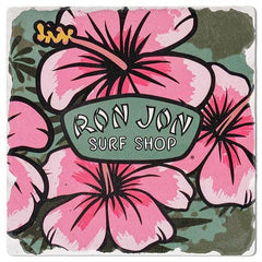 Ron Jon Hibiscus Badge Square Coaster