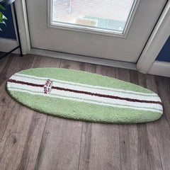 Ron Jon Sage And Ivory Surfboard Shaped Rug