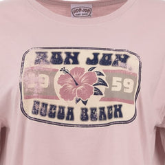Ron Jon Women's Cocoa Beach FL Distressed Roostic Cropped Tee