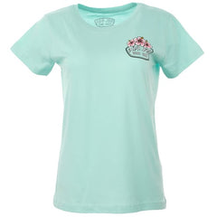 Ron Jon Women's Long Beach Island NJ Distressed Hibiscus Badge Tee
