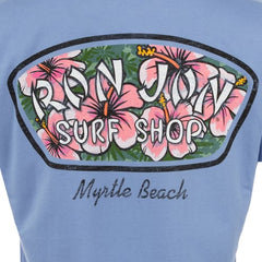 Ron Jon Women's Myrtle Beach SC Distressed Hibiscus Badge Tee