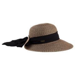 Ron Jon Women's Brown and Black Bow Back Paperbraid Hat