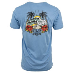 Quiksilver Ron Jon Surf Check Light Blue Heather Tee