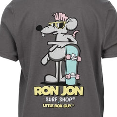 Little Box Guy Ron Jon Kids Charcoal Street Rat Tee