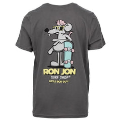 Little Box Guy Ron Jon Kids Charcoal Street Rat Tee