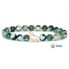 Fahlo® Scout Wolf Woodland Green Stone Bracelet