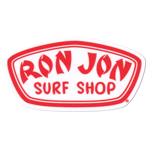 Ron Jon White and Red Badge Rugged Sticker