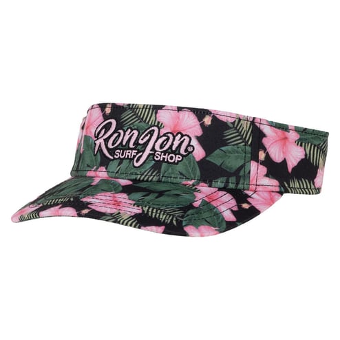 Ron Jon Black and Pink Hibiscus Visor