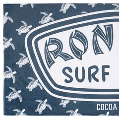 Ron Jon Cocoa Beach FL Icon Badge Navy Velour Towel 30" x 60"