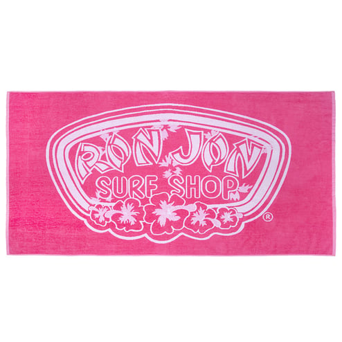 Ron Jon Hibiscus Badge Pink Beach Towel 70" x 30"