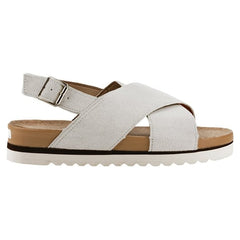 Ron Jon Women's Cross Strap Off White Sandals