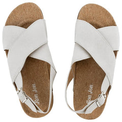 Ron Jon Women's Cross Strap Off White Sandals