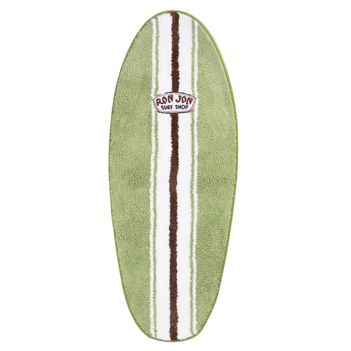 Ron Jon Sage And Ivory Surfboard Shaped Rug