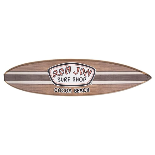 Ron Jon Cocoa Beach Badge Brown Surfboard Sign