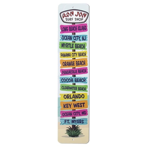 Ron Jon Locations Metal Sign
