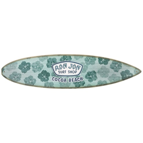 Ron Jon Cocoa Beach FL Seafoam Hibiscus Badge Surfboard Sign
