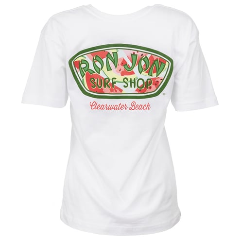 Ron Jon Women's Clearwater Beach FL Watermelon Badge Tee