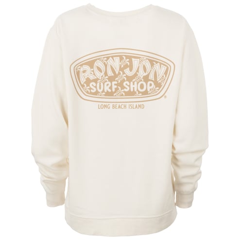 Ron Jon Women's Long Beach Island NJ Icon Badge Crew Neck Pullover