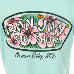 Ron Jon Women's Ocean City MD Distressed Hibiscus Badge Tee
