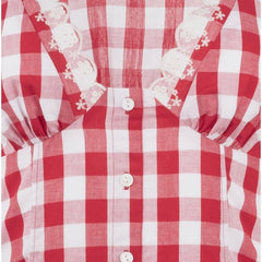 Sofie the Label Women's Red Gingham Lace Mini Dress