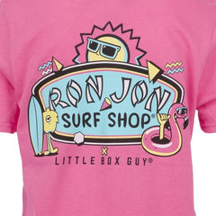Little Box Guy Ron Jon Kids Pink Back to the 90's Tee