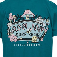 Little Box Guy Ron Jon Kids Teal Lost Garden Tee