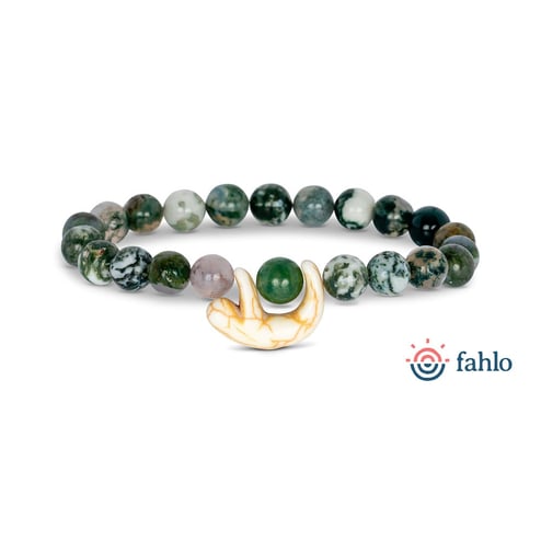 Fahlo® Wander Sloth Rainforest Green Stone Bracelet